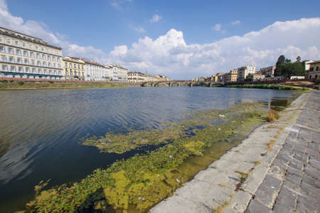 Santa Rosa flood control weir in Florence, Italyの写真素材