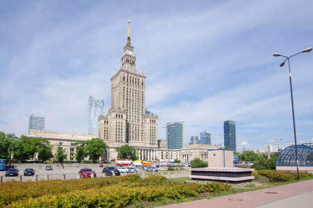 WARSAW, POLAND - JULY 15, 2017: Palace of Culture and Science (Palac Kultury i Nauki) in Warshaw, Poland on July 15, 2017のeditorial素材
