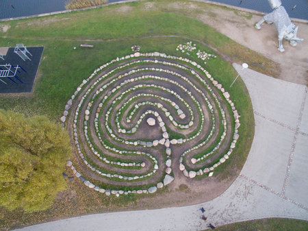 Maze in public park in Å iauliai city, Lithuania