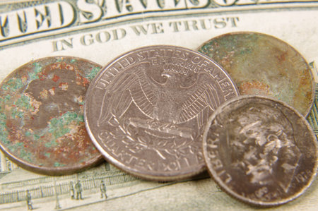 Quarter dollar close up