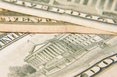 USA dollar banknotes macro close up