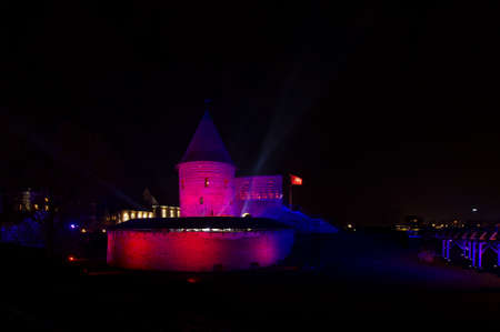 Kaunas Castle during light festivalのeditorial素材