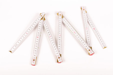 Carpenter's ruler isolated on the white background