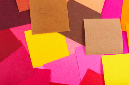 Various colors square felt samples for textile designの写真素材