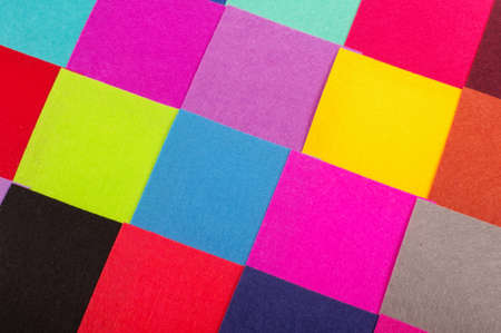 Various colors square felt samples for textile designの写真素材