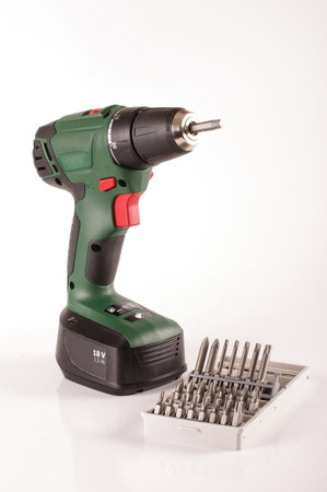Cordless drill driver isolated on the white background
