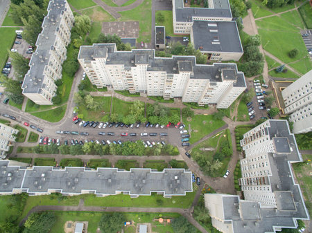Multistory apartments in Kaunas, Eiguliai district, Lithuania