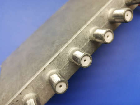 Die cast molded cable tv equipment housing close upの写真素材