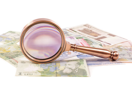 Professional old style magnifying glass loupe lens for inspection