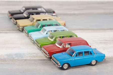 Hobby collection of obsolete die-cast automobile modelsの写真素材