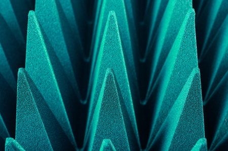 Soft hybrid pyramidal microwave and radio frequency absorbers close up
