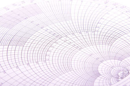 Abstract close up of Smith chart specialized tool for microwave and RF engineeringの写真素材