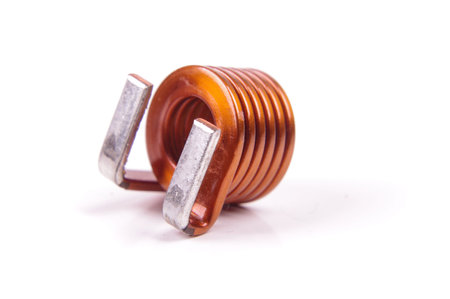 Power SMD air coil inductor for high power electronics isolated on the white background