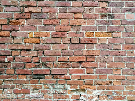 Old red brick wall texture pattern background