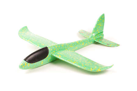 Hobby airplane made from foam isolated on the white backgroundの写真素材
