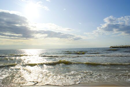 The sea and the bridge の写真素材