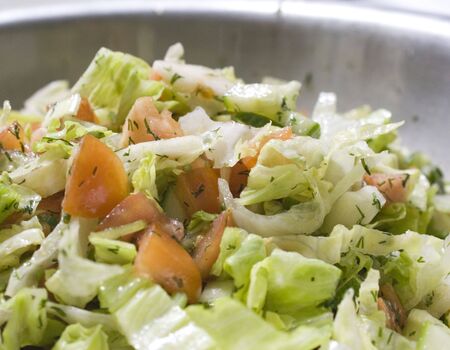 Fresh tomatoes - cabbage salad の写真素材