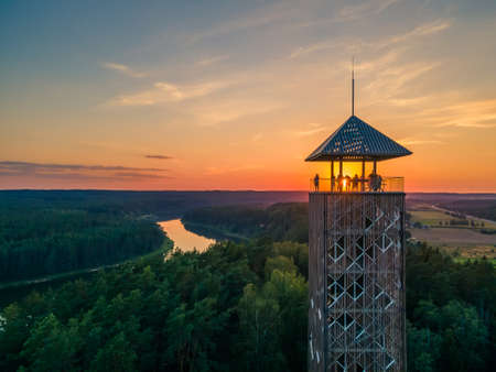 Tallest Lithuanian view (observation) tower in Birstonasの写真素材