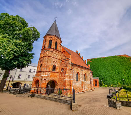 Gothic Church of St. Gertrude in the old town Kaunas, Lithuania. One of the oldest Brick Gothic churches and buildings of Gothic architecture in Lithuania.の写真素材
