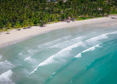 Palawan island, Philippines. Panoramic view of Palawan landscape. Aerial drone viewの写真素材