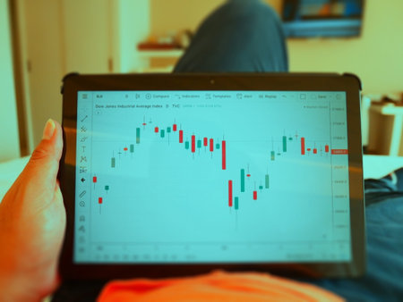 Making trading online on the smart phone. Check trend graph