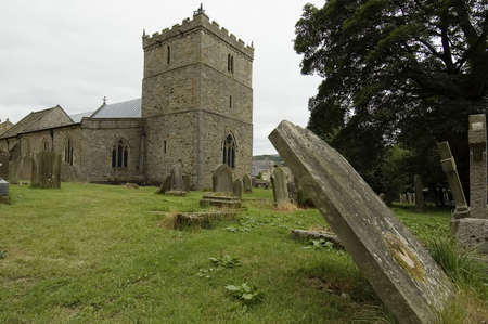English village church with graveyardの写真素材