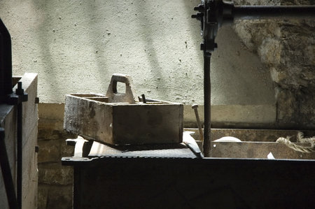 Carpenters toolset in old fashioned workshopの写真素材