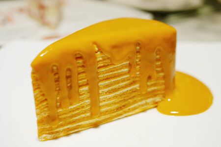 Milk tea Crepes cakeの写真素材