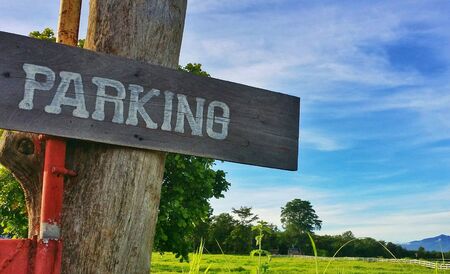 Parking sign in cow farnの素材