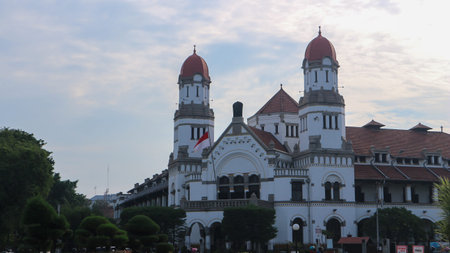 Lawang Sewu is a cultural heritage building and a tourist destination in Semarang, Indonesia. Semarang, Central Java, Indonesia. 4 March 2023.の写真素材