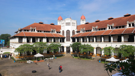 Lawang Sewu is a cultural heritage building and a tourist destination in Semarang, Indonesia. Semarang, Central Java, Indonesia. 4 March 2023.の写真素材