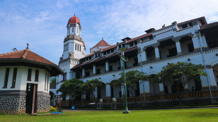 Lawang Sewu is a cultural heritage building and a tourist destination in Semarang, Indonesia. Semarang, Central Java, Indonesia. 4 March 2023.の写真素材