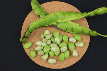 Raw of petai or pete kupas, which have a rather peculiar smell, similar to dogfruit or jengkol....