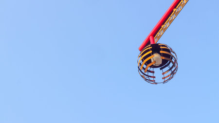 street lights with blue sky background