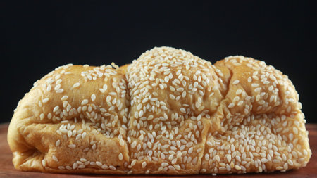 Homemade wheat bread with sesame seeds