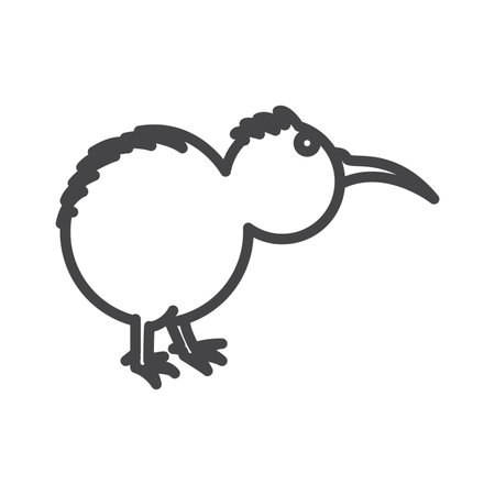 Kiwi Bird Icon. Fall icon Set . Line Styleのイラスト素材