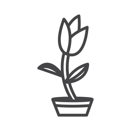 tulips Icon. Fall icon Set . Line Styleのイラスト素材