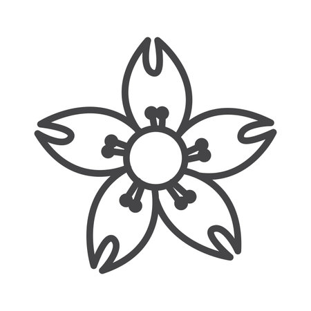 Cherry blossoms Icon. Fall icon Set . Line Styleのイラスト素材