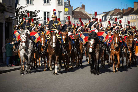 show of the republican guard in fontainebleau castleのeditorial素材