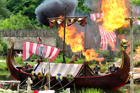 medieval show in puy du fouのeditorial素材