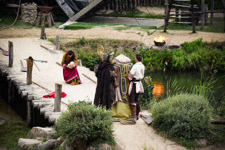 medieval show in puy du fouのeditorial素材