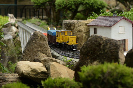 CHATTE - FRANCE - JULY 2021: museum of the electric train of the town of pussyのeditorial素材