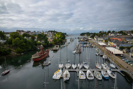 view on the harbor of Douarnenez in Finistere in Brittanyのeditorial素材