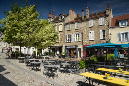 Melun - France - June 2022: street view of the city of Melun in Seine et Marneのeditorial素材
