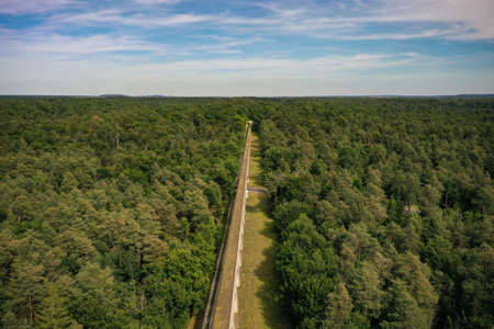 aerial view of the aqueduct of the forest of Fontainebleau in Seine et Marne in Franceの写真素材