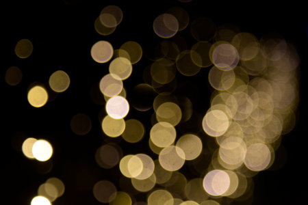 view of beautiful bokeh by night at christmasの写真素材