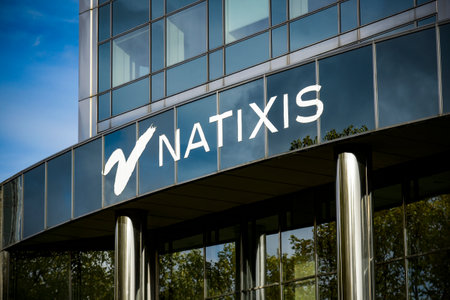 Paris - France - November 2022: view on the Natixis signboard which is a famous french bankのeditorial素材