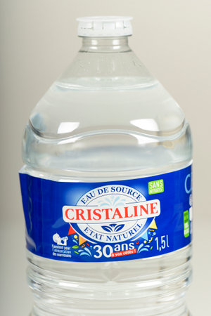 Melun - France - April 2023: view on the water of the Cristaline brandのeditorial素材