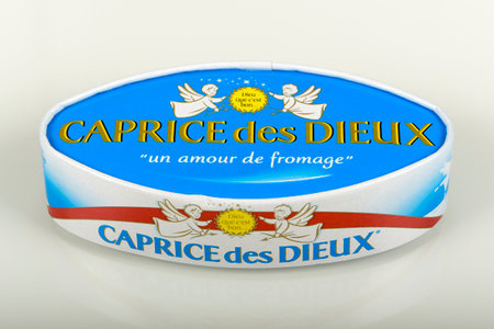 Melun - France - April 2023: view of the caprice des dieux brand cheeseのeditorial素材