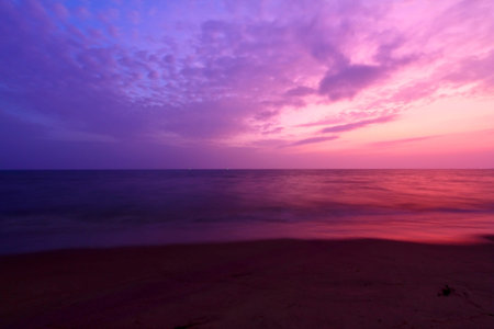 Sunset on rayong beach thailand